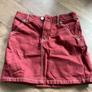 H&M brick red denim mini skirt